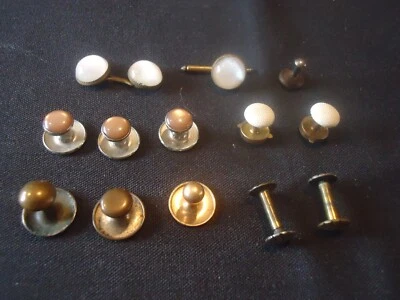 Vintage Cufflink Buttons, Lot of 13, Variety of Styles, Great Shape - Image 1 of 4