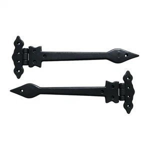 Cast Iron Black Spear Hinges Antique Vintage Traditional Leaf Door Gate In Pair! - Picture 1 of 3