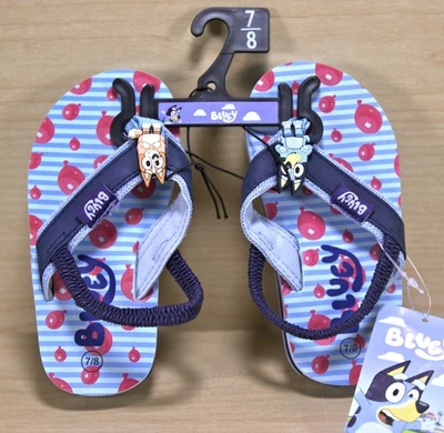 Bluey Flip Flops with Heel Strap Toddler Boy Sandals Size 7/8 Brand New - Image 1 of 4