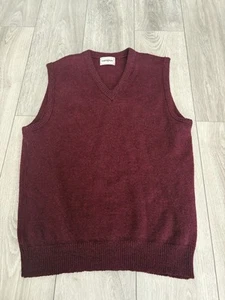 Vintage Campus Wool Sweater Vest Burgundy XL - Picture 1 of 4