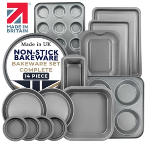 Non Stick Bakeware Set - 14 Piece Home Baking Set Gift Set / Super Saver Set - Picture 1 of 4