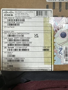 Pasywny kabel miedziany Cisco QSFP-100G-CU2M 100GBASE-CR4 37-1679-01 - Zdjęcie 1 z 1
