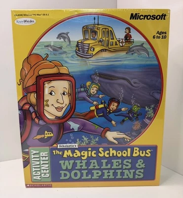 Microsoft Magic School Bus Whales & Dolphins – PC/Mac CD-ROM – NEW Sealed - Image 1 of 3