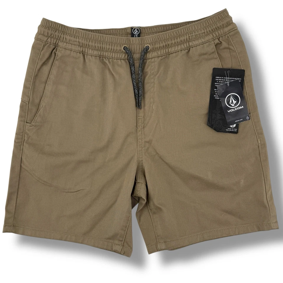 Volcom Frickin Elastic Drawstring Chino Shorts Big Boys Sz X-Large 6" Inseam - Image 1 of 4