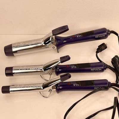 Revlon Curling Iron Set Of 3 Different Sizes Blue - Image 1 of 4