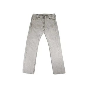 Levi's 501 Men Jeans 34x34 Gray Denim Straight Button Fly (Actual 34x32) - Picture 1 of 15