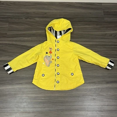 Disney Store Dumbo Yellow And Striped Infant Toddler Rain Coat Size 2T - Image 1 of 4