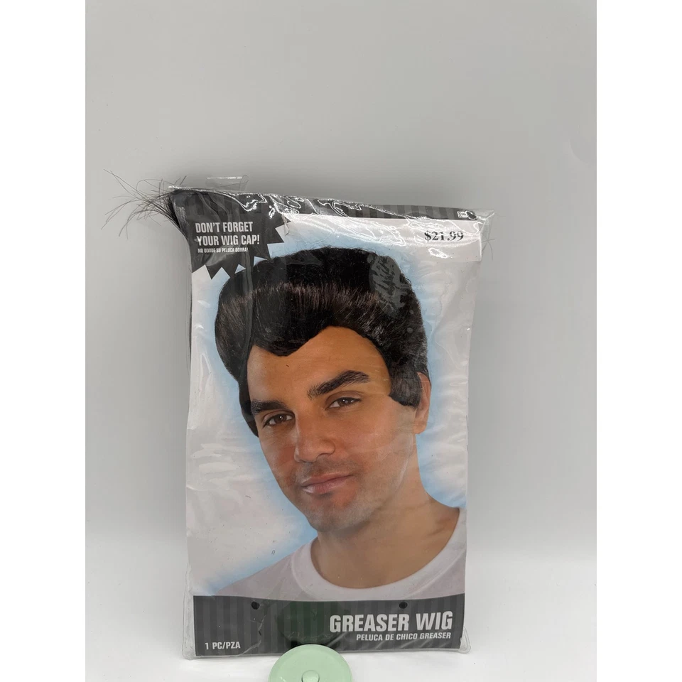 Men's Black "Greaser Wig" l As DANNY ZUKO From GREASE:Costume/Halloween  - Image 1 of 1