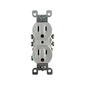 Leviton 12650-W 15A White Residential Grade 5-15R Copper/Aluminum Duplex Outlet - Picture 1 of 6