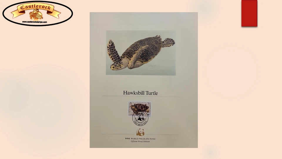 O) Anguila 1993, WWF. FONDO MUNDIAL DE VIDA SILVESTRE, TORTUGA CAREY, MUY BUENA CANCELACIÓN Foto 1 de 1