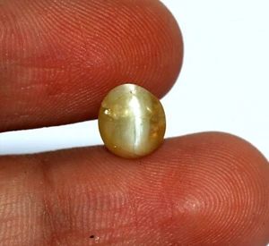 7 X 6 MM Cabochon Oval Shape Natural Chrysoberyl Cats eye Loose Gemstone 1.53 Ct - Picture 1 of 9