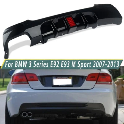 Gloss Black M Performance Rear Diffuser Lip w/LED Light For BMW 3 Series E92 E93 - Изображение 1 из 4