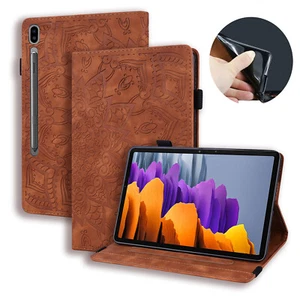 For Samsung Galaxy Tab S9 Ultra S9 Plus S9 S8 Retro Leather Flower Wallet Case - Picture 1 of 14
