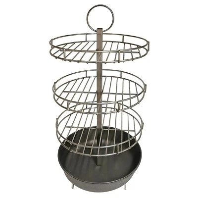 LYRIN24 3-Stufiger Grillrost Ø27 cm + Gusseisenpfanne | Tandoor Grill Zubehör Edelstahl