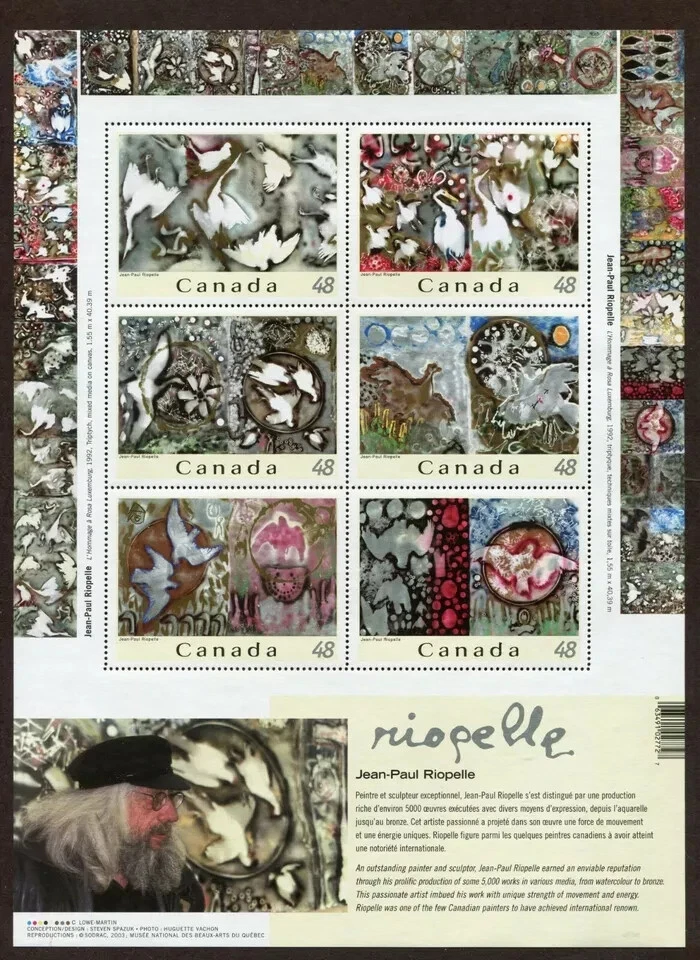 Canada - Scott 2002 - Souvenir Sheet - Jean-Paul Riopelle - MNH - Image 1 of 1