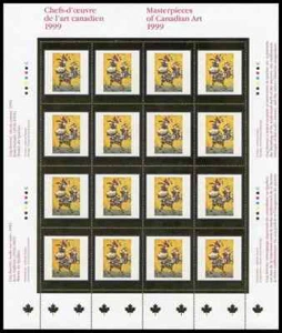 Canada - Scott 1800 - Full Pane of 16 Stamps - Masterpieces of Art - 1999 - Picture 1 of 1