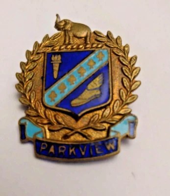 Vintage Parkview School-College Enamel Pin Badge, Mystery - Image 1 of 3
