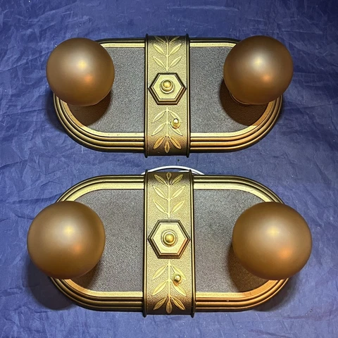Rewired PAIR Two Socket light Fixtures beautiful Finish 145B Cover