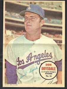 1967 Topps Posters Don Drysdale 5 x 7 Dodgers HOF - Bild 1 von 1