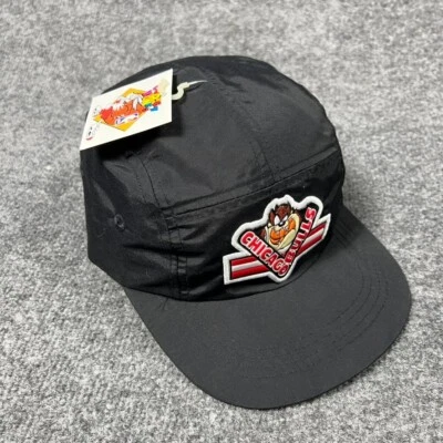 90-е винтажная молодежная шляпа CHICAGO BULLS с ремешком Taz Looney Tunes 5 панелей для лагеря - Изображение 1 из 4