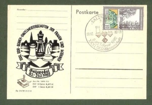 Germany-DDR Competition 1982 Chess postmark CKM 8282 Salzwebel on souv postcard - Picture 1 of 1