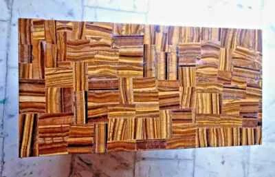Unique Tiger Eye Stone Table / Golden Dining Table / Buffet Countertop Slab Tops - Image 1 of 4