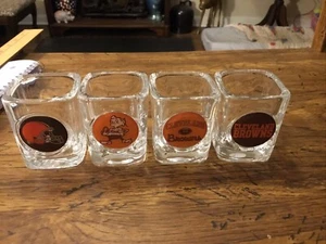 Set of (4) NFL Shop Cleveland Browns Collectible 2 oz. Shot Glasses - Picture 1 of 4