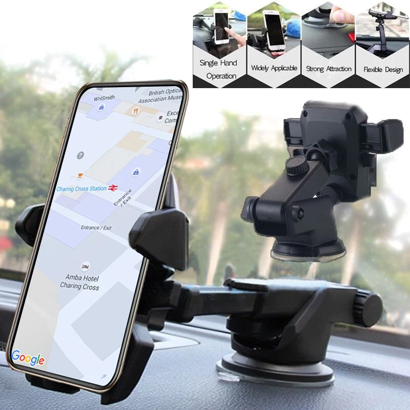 Universal Car Dash Mount Mobile Cell Phone Holder for iPhone 6 7 8 Plus X 11 Pro - Image 1 of 4