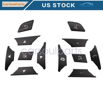 Para Mercedes Benz Clase E C G W204 2012-2017 Negro Volante Botón Borde EE. UU. Foto 1 de 4