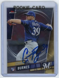 2019 Corbin Burnes signed ROOKIE card Topps Finest #39 AUTO RC Diamondbacks - Picture 1 of 1