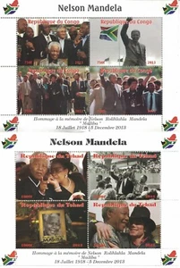NELSON MANDELA PAIR OF MNH STAMP SHEETLETS - MICHAEL JACKSON - Picture 1 of 1