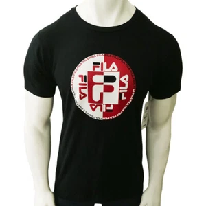 NUEVO CON ETIQUETAS FILA PRECIO DE VENTA SUGERIDO POR EL FABRICANTE $32.99 CAMISETA PARA HOMBRE NEGRA CUELLO REDONDO MANGA CORTA TALLA S M - Imagen 1 de 6