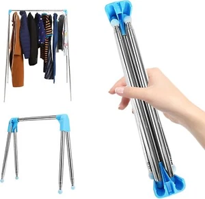 Tragbares Reisebekleidungsgestell einziehbare Kleidung Trocknungsgestell Klappaufhänger - Bild 1 von 12