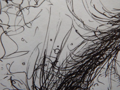 Original Hand Drawn Ink Drawing illustration of a Male nude Art - Image 1 of 4