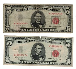 ** 1963 $5 DOLLARS RED SEAL /BUYING ONE SINGLE NOTE. ** - Picture 1 of 2