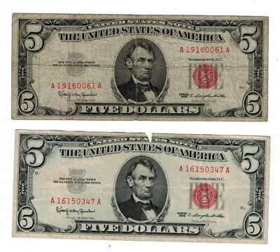 ** 1963 $5 DOLLARS RED SEAL /BUYING ONE SINGLE NOTE. ** - Image 1 of 2