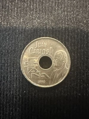 1990 25 Pesetas Juan Carlos I, Barcelona Spain / Espania /  Olympic Rings Coin - Image 1 of 2