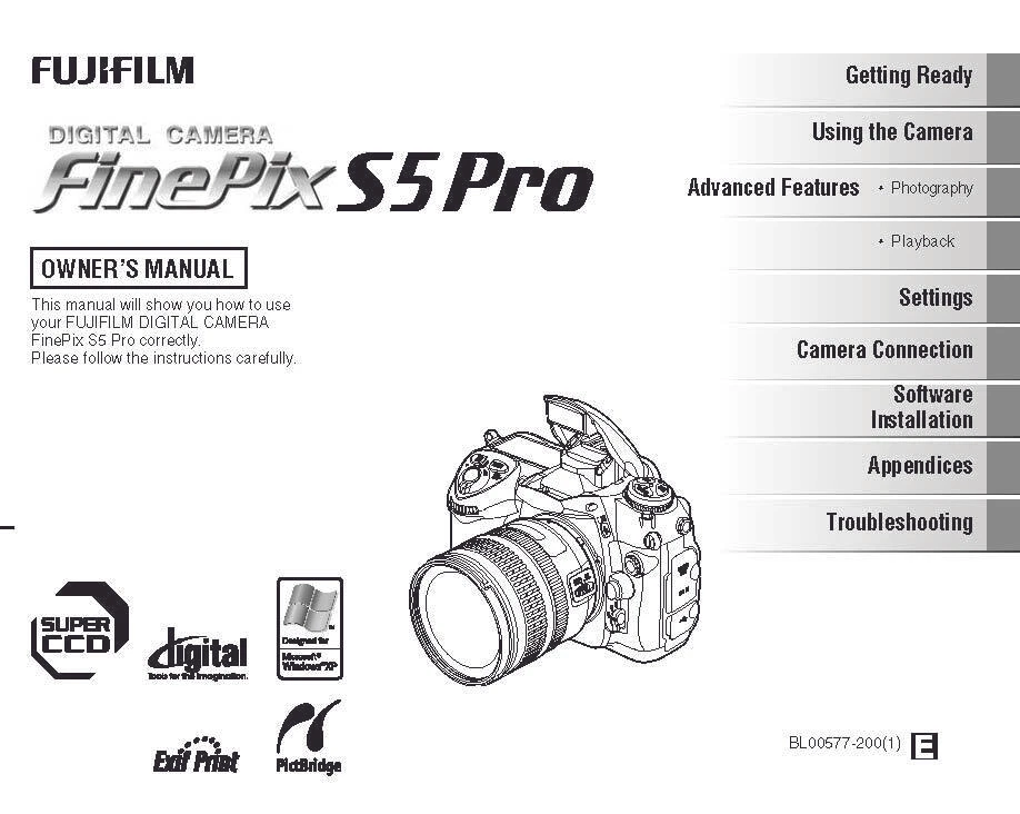 INSTRUCCIONES IMPRESAS FUJI FUJIFILM FINEPIX S5 PRO GUÍA DE USUARIO 255 PÁGINAS PUBLICACIÓN GRATUITA
