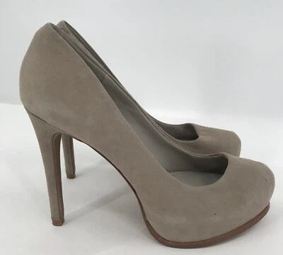 Zapatos de tacón Pour la Victoire para mujer talla 8,5 plataforma de aguja gamuza beige Foto 1 de 4