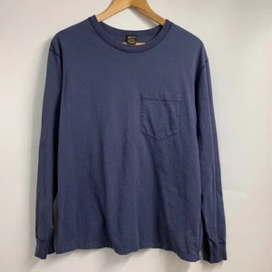 Jean Shop Men's Crew Neck 100% Cotton Long Sleeve Pocket T Shirt Size M - Picture 1 of 12