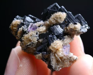 13g Natura Wolframit & Dolomit & Fluorit Mineral Probe / Yaogangxian China - Bild 1 von 11