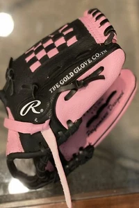 Rawlings PL950BP 9.5” Light Pink & Black Youth Softball T-Ball Glove Mitt RHT - Picture 1 of 5