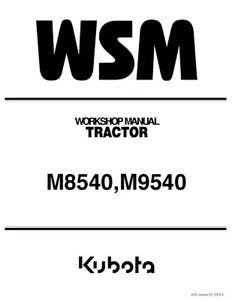 Papier Kubota M8540 M9540 Traktor Werkstatt Handbuch Service Reparatur 9Y011-13768 - Bild 1 von 5