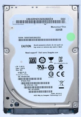 Seagate 320GB SATA 2.5" Laptop HDD Model ST320LT020 P/N 9YG142-190 - Image 1 of 2