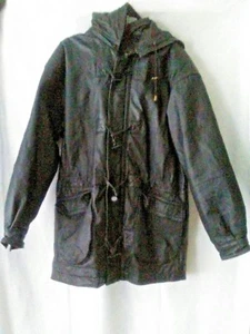 Chaqueta de Colección Patrés Talla M Unisex Cuero Prendas Exteriores Chaqueta Negra con Capucha Mangas Largas Pesadas - Imagen 1 de 12
