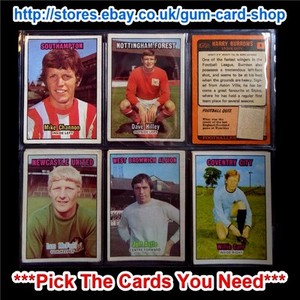 A&BC ORANGE BACK 1970 1ST SERIES (CARDS 1 TO 45) (G/F) *PLEASE SELECT CARD*