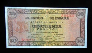 38 - BILLETE ESPAÑA 50 PESETAS 1938 "BURGOS" XF+/UNC- - Imagen 1 de 2