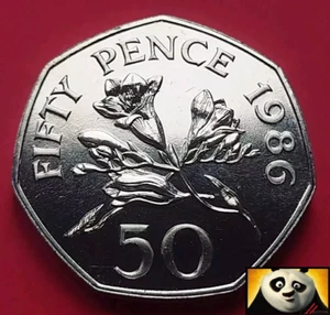 1986 Scarce GUERNSEY 50p Fifty Pence Freesia Flower Unc Coin Only 10k Mintage - Picture 1 of 3