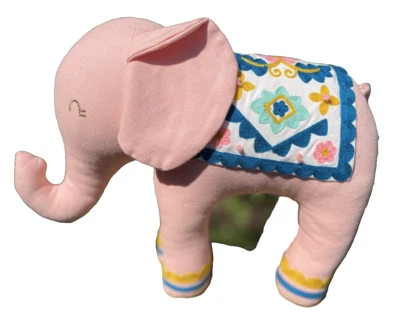 Adorable Pink Elephant 100% Cotton Throw Pillow Embroidered Pillowfort by Target - Image 1 of 4