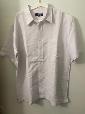 ¡NUEVO SIN ETIQUETAS! Camisa de vestir Anchor azul manga corta blanca a cuadros para hombre L Foto 1 de 4